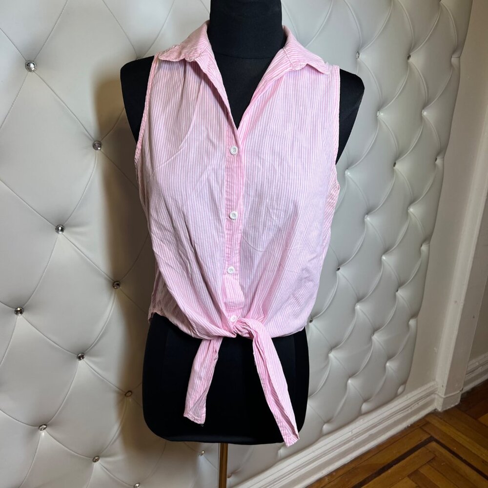 Roma Concept Pink Sleeveless Button-Up Top Size L